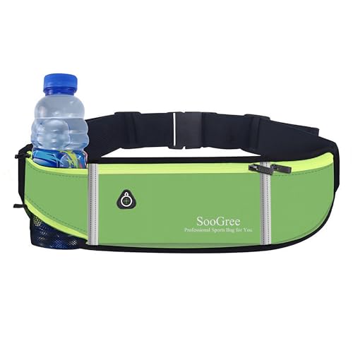 SooGree Fanny Packs, Running Belt Pack, Waist Pack Bag for Men and Women, Lightweight Runners Water Bottle Belt Bag, Phone Holder Money Belt for Traveling Hiking Cycling Walking