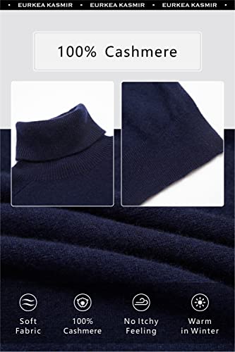 Image of EURKEA Women's Turtleneck 100% Cashmere Sweater, Long Sleeves Pullover Winter Top for Women, Gift Ready