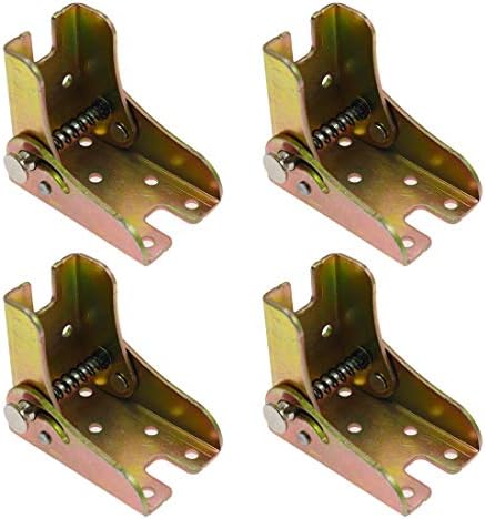 Luomorgo 4 Pcs Folding Self Bracket Locking Hinge Heavy Duty Leg Fittings Angle Braces Extension Support Bracket for Table Folding Legs Folding Worktables Laundry Garage Boats Beds Furniture