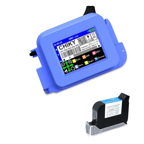 Mini imprimante à jet d'encre portable, codeur portable avec écran tactile LED de 2,4 pouces pour impression DIY, codes QR, codes-barres et dates
