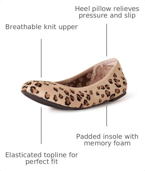 Image of Amazon Essentials Women's Comfortable Round Toe Ballet Flats, Cushioned Memory Foam