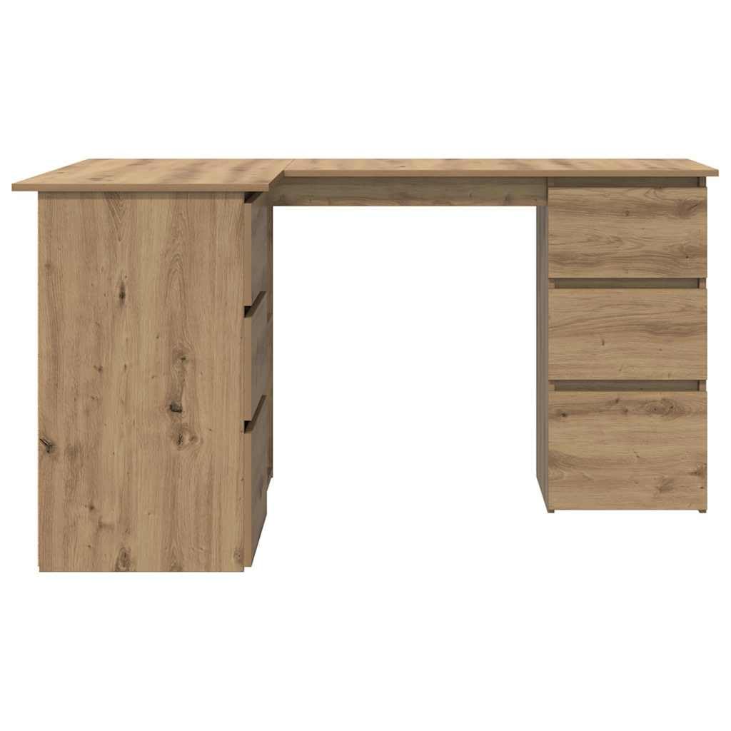 vidaXL Bureau d'angle chêne Artisanal 145x100x76 cm Bois d'ingénierie, Bureau, Bureau d'étude, mobilier de Bureau à Domicile, Bureau d'ordinateur