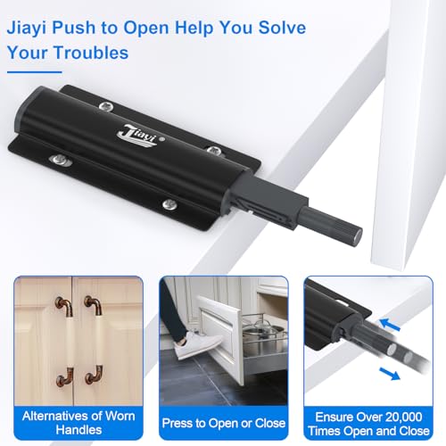 Drucktüröffner Push to Open Magnet Jiayi 2 Stück Schrank Türöffner Tip On für Türen Möbel Schubladen Drucköffner Schranktür Magnetschnäpper Druckschnapper Schranktür Öffner Push