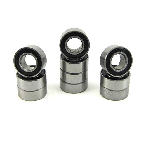 TRB RC 10pcs. 5x10x4mm Clutch Ball Bearings Chrome Steel, Rubber Seals