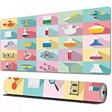 EOMKSE Mauspad Verlängertes großes Mauspad Schreibtischauflage,genähte Kanten Mauspad,Gummibasis,Sammlung von Symbolen für chemische Experimente,Gaming-Mauspad,30x80 cm