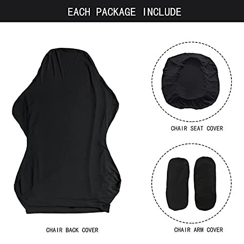 Image of SARAFLORA Gaming Chair Covers Stretch Washable Computer Chair Slipcovers for Armchair, Swivel Chair, Gaming Chair,Computer boss Chair (Black, X-Large)
