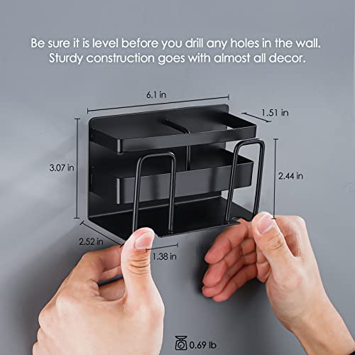 Homelia Toothbrush Holder For Bathroom With Toothpaste Holder - All-In-One Wall Mounted - Organized For House Decor (Black, 2 Person) #TOP5