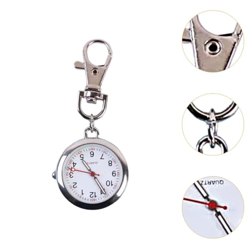 Fiocias Relógio de Bolso com Chaveiro, Pingente Feminino, Compacto, Minimalista, Simples, Relógio de