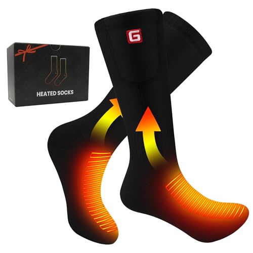 Heated Socks for Men, Washable 4000mah Rechargeable Electric Socks Up to 10H with 3 Setting Levels...