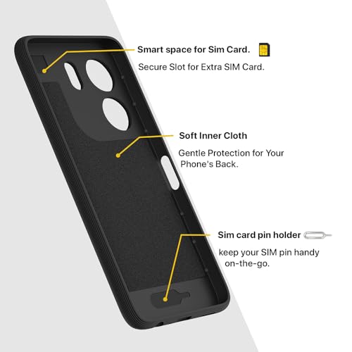 Image of Shockproof Case for Oppo A5x 4G / A5x 5G | Full Camera Protection | TPU Flexible Back Cover for Oppo A5x 4G / A5x 5G (Matte Black)