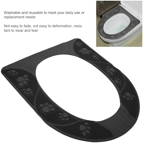 Universal Toilet Seat Cover Washable Silicone Non Slip Toilet Seat Pad Durable Soft Comfortable for Elderly Children Bathroom Home 39.5x34cm (Grey) — 사진 4