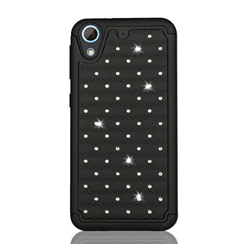 TOOPOOT For HTC Desire 626 626S Rubber Hybrid Hard Silicone Shockproof Case (Black)
