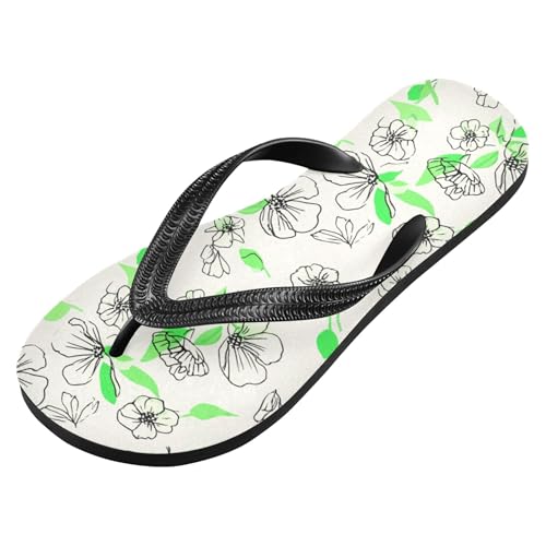 Burbuja Drawn Floral Flip Flops for Women Men, Soft Thong Sandals Rubber Slippers for Pool Beach Essentials2