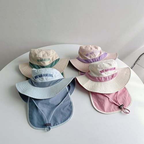 Lightweight Neck Protect Bucket Hat Breathable Quick Drying Wide Brims Bucket Hat Kids Spring Fisherman Hat4