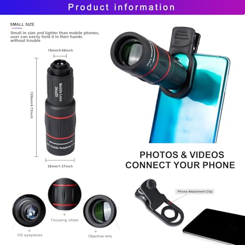 image for MoYinG 36X Long Focus Telephoto Phone Lens for iPhone and Android, Zoo