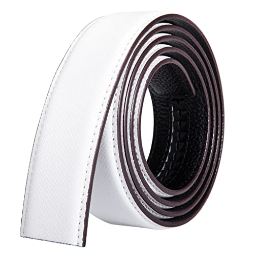 KKNERVEQ White Men Leather Belt Male Black Automatic Buckle Cowhide Leather Men Belt (Color : A Size : 120cm) - Image 4