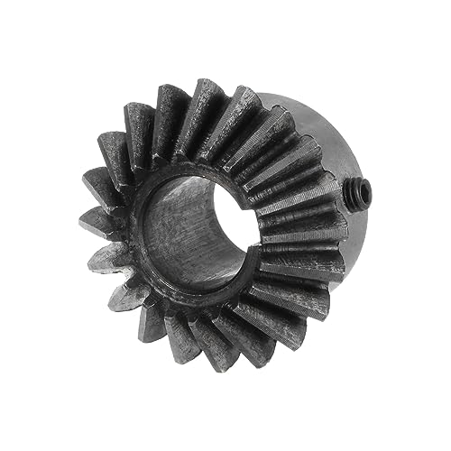 Image of HARFINGTON 2pcs Bevel Gear 2M 20 Teeth 16mm Shaft Hole 1:1 Tapered Pinion Gear with 5mm Keyway 45# Steel 2 Module 90 Degree Steering Gear with M5 Fixing Hole, for Hardware Mechanical Rotation