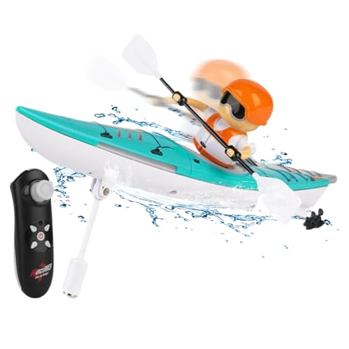 Bateau télécommandé cadeau enfant et adulte kayak de course bleu lumineux 2,4 GHz