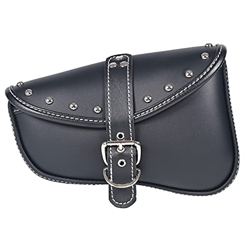 Motorcycle Saddle Bags Side Bags - Saddlebags Softail Pvc Leather for Harley Sportster Waterproof, Side Tool Bag, Universal Storage Tool Bag for Motorbike,fork bag,swing bag (Left Side)