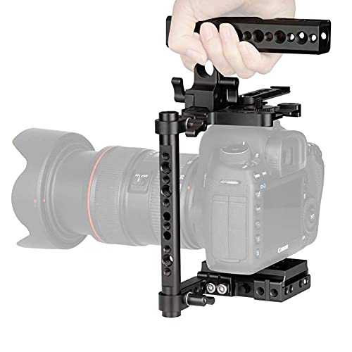Image of NICEYRIG Quick Release Half Cage Kit for Panasonic Lumix G85 /G95 /G9 /G7, Canon EOS R /RP / /T7I /6D /7D, Nikon D810 /D850 /D750 /Z6 with NATO Rail Top Handle - 232