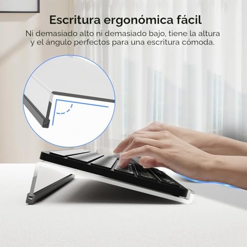 Miniatura 3 de Suptek Soporte Acrílico Transparente Inclinado Para Teclado De Ordenador, Soporte De Bandeja Para Teclado, Funda De Silicona Antideslizante Para Escritorio De Oficina, Hogar, Escuela, A001