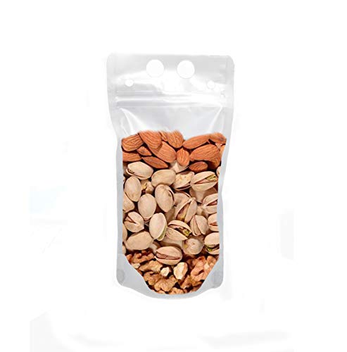 Drink Pouches Bag with Straws 20 Pack 17oz Plastic container Reclosable Zipper Hand-held Heavy Duty