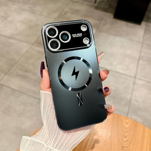 Coque iPhone 17 Pro rigide noire avec charge sans fil et objectif magnétique de protection