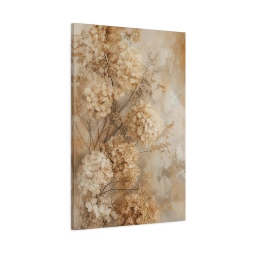 Impression sur toile hortensias séchés châssis 3cm art mural salon