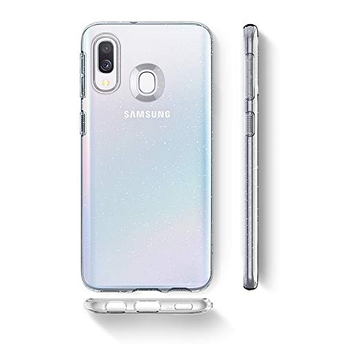 Image of Spigen Liquid Crystal Glitter | Samsung Galaxy A40 Case [Transparent] [Flexible] Galaxy A40 Back Cover | TPU - Crystal Quartz