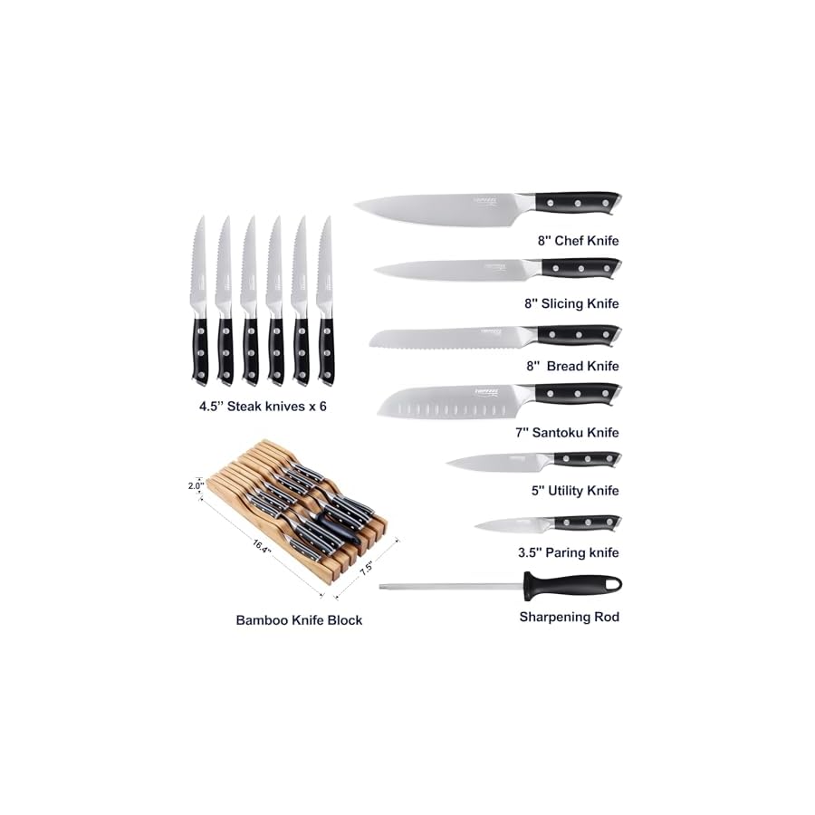 14-Pcs-Kitchen-Knife-Set-with-In-Drawer-Bamboo-Knife-Organizer-7-Chef-Knives6-Serrated-Steak-KnivesKnife-SharpenerUltra-Sharp-Chef-Knife-Set-with-Full-Tang-Design 14 Pcs Kitchen Knife Set with In-Drawer Bamboo Knife Organizer- 7 Chef Knives,6 Serrated Steak Knives,Knife Sharpener,Ultra Sharp Chef Knife Set with Full-Tang Design…