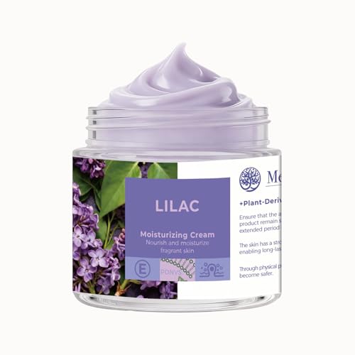 MegustaMe Moisturizing Cream - 200ml Hydrating Body & Face Moisturizer with Shea Butter & Sweet Almond Oil Vitamin E for Nourishing & Brightening Skin Long-Lasting Moisturization. (Lilac)