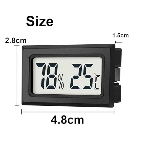 JEDEW 4er-Set Mini Digitale Thermometer-Hygrometer, Innen Temperatur- und Luftfeuchtigkeitmessgerät für Innenraum Gewächshaus Luftbefeuchter Reptilien, Großer LCD-Bildschirm Zentigrad ℃ (4)