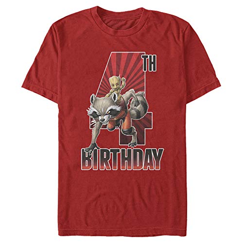 T-shirt Marvel homme Rocket Groot 4ème anniversaire vêtement geek