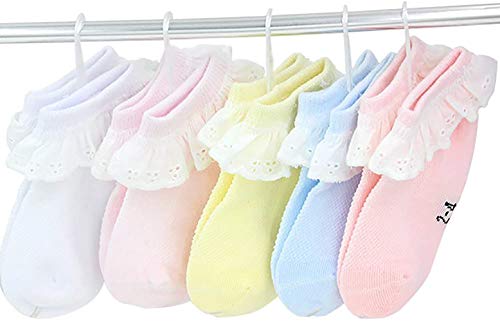 eipatu 5足セット 秋 子供 靴下 キッズ 赤ちゃん ベビー ソックス 幼児 靴下 女の子 お姫様 綿 メッシュ 通気 カラ