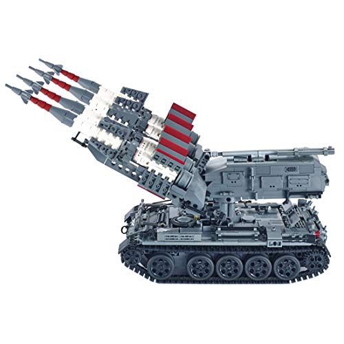 MAJOZ 1753 Pièces Blocs de Construction Kit, Militaire Assembler Jouet pour Mini Figurines, Compatible avec Lego - SA-3 Missile + T5 Tank