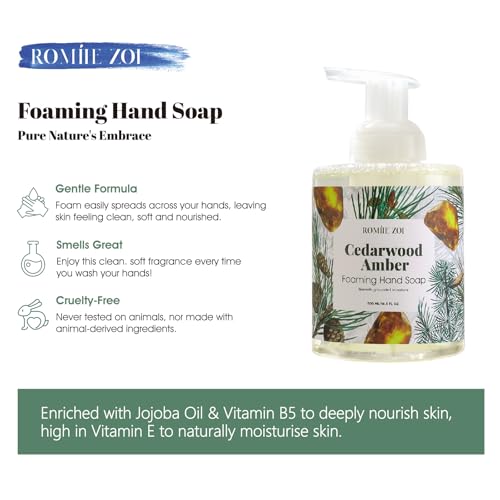 Image of ROMIIE ZOI Foaming Hand Soap with Gift Box - Cedarwood - Biodegradable Formula Moisture & Revitalize - 500ml / 16.8oz