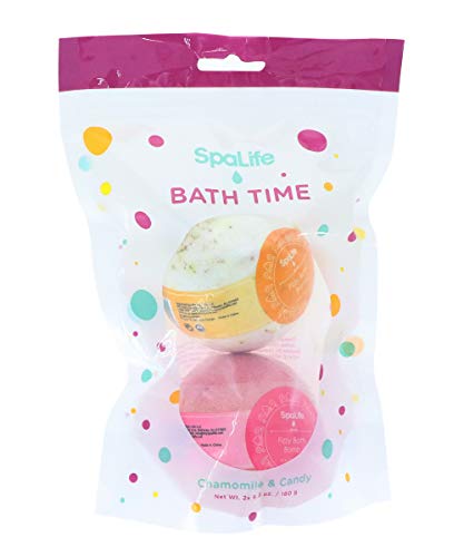 SpaLife Bath Time Bath Bomb 2 Pack (Chamomile & Candy)