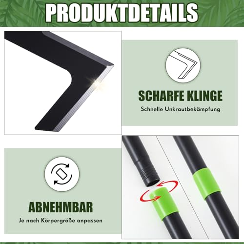 Namalu 60-160 cm Fugenkratzer mit Stiel Fugenmesser Unkraut mit Ausziehbare Stangen Fugenkratzer Unkraut mit Gabelschlüssel Kratzer Fugen zum Entfernen von Moos Zwischen Fugen und Pflastersteinen