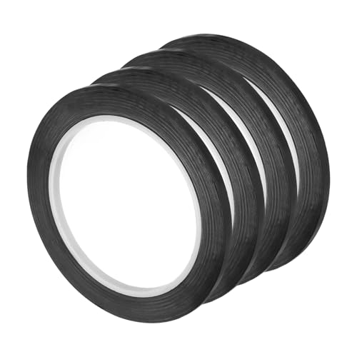 uxcell 4 Rolls Black 0.18 Inch x 72 Yards Polyester Film Electrical Tape PET Tape High Temperature Heat Resistant Tape for Transformer Motor Wire 5S Positioning Logo,4.5mm x 66m