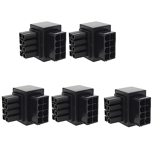 ZONTTR 5 PièCes ATX 8 Broches CoudéE à 90 DegréS vers 8 Broches Mâle Adaptateur d'alimentation GPU Connecteur de Direction AssistéE pour Ordinateurs de Bureau Graphics (A)