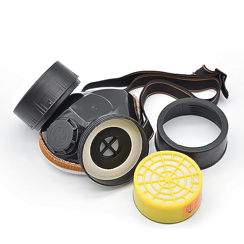 Orrda Industrial Gas Chemical Anti-Dust Paint Respirator Mask | Double Filter Mask Chemical Half Face Reusable Respirator Mask with Activated Carbon Box (Multicolor)