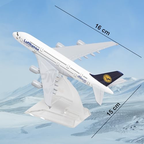 Image of Lufthansa Airlines, diecast, Metal Aeroplane Scale Model Office only for Display, Size -16 cm-A380 (Lufthansa)