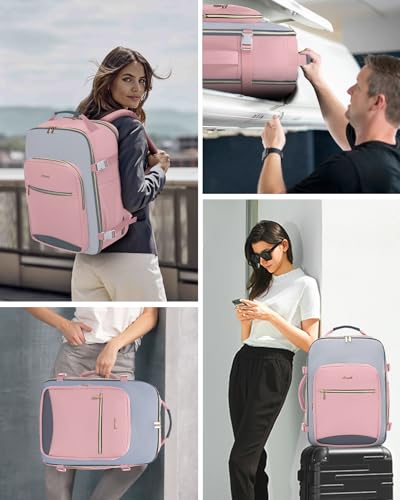 Image of LOVEVOOK 40L Travel Backpack for Women & Men, Airline Approved Carry On Luggage with 3 Packing Cubes, TSA Overnight Bags, Waterproof Personal Item Bag, Weekender Essentials Backpacks fits 17 inch Laptop