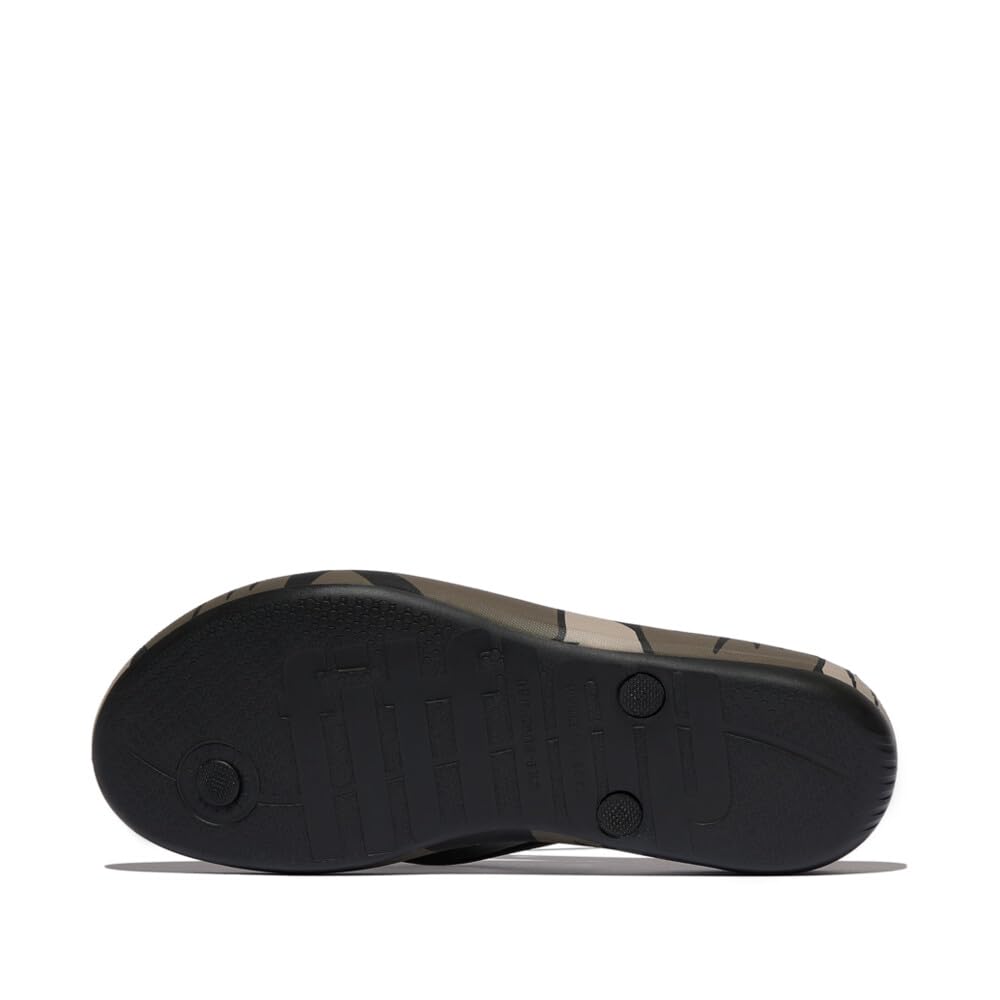 Fitflop Iqushion Mens Leaf-Print Ergonomic Flip-Flops, Chanclas Hombre