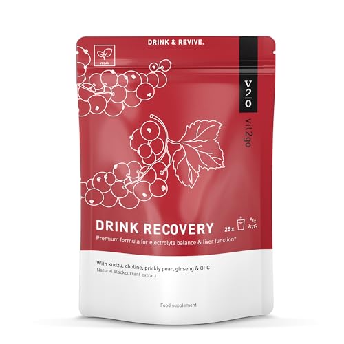 Vit2go DRINK RECOVERY 250g (25 dosis) - Polvo electrolítico, desintoxicación y rehidratación del hígado, polvo de recuperación matutina con vitaminas, colina, flor de Kudzu, cardo mariano y L-cisteína
