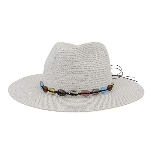 Chapeau de paille d'été du soleil style fedora de plage chic lady