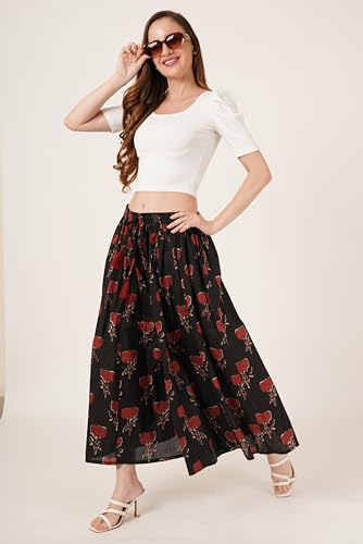 Image of COTLAND Fashions Jaipuri Cotton Printed Flared Palazzo Pants for Women