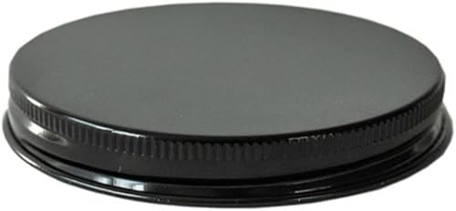 Miniatura 2 de Tapa de rosca continua de metal negro brillante 70-400 con forro de espuma F217 (120 unidades, diez docenas) para tarros de velas, tarros de