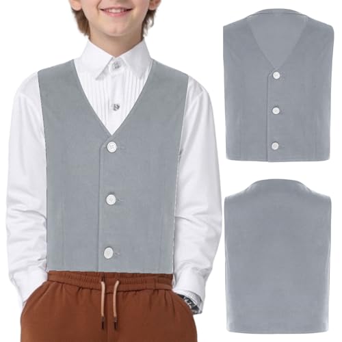 Kids Boys Button Down Dressy Vest Formal Suit Vest Formal Tuxedo Dress Waistcoat Wedding Birthday Party Outfits4