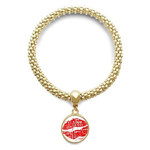 Pendentif de chaîne Saint-Valentin pour les femmes motif rouge à lèvres